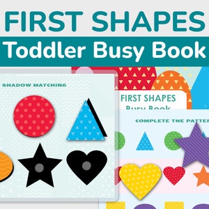 Shapes Printable Toddler Busy Book. Shape Matching Activities for Toddler. Learning Activity. File Folder Busy Binder Page