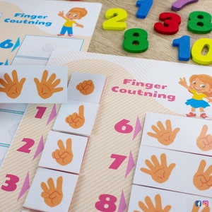 Finger Counting Printable Activity. Number Match Toddler and | Etsy