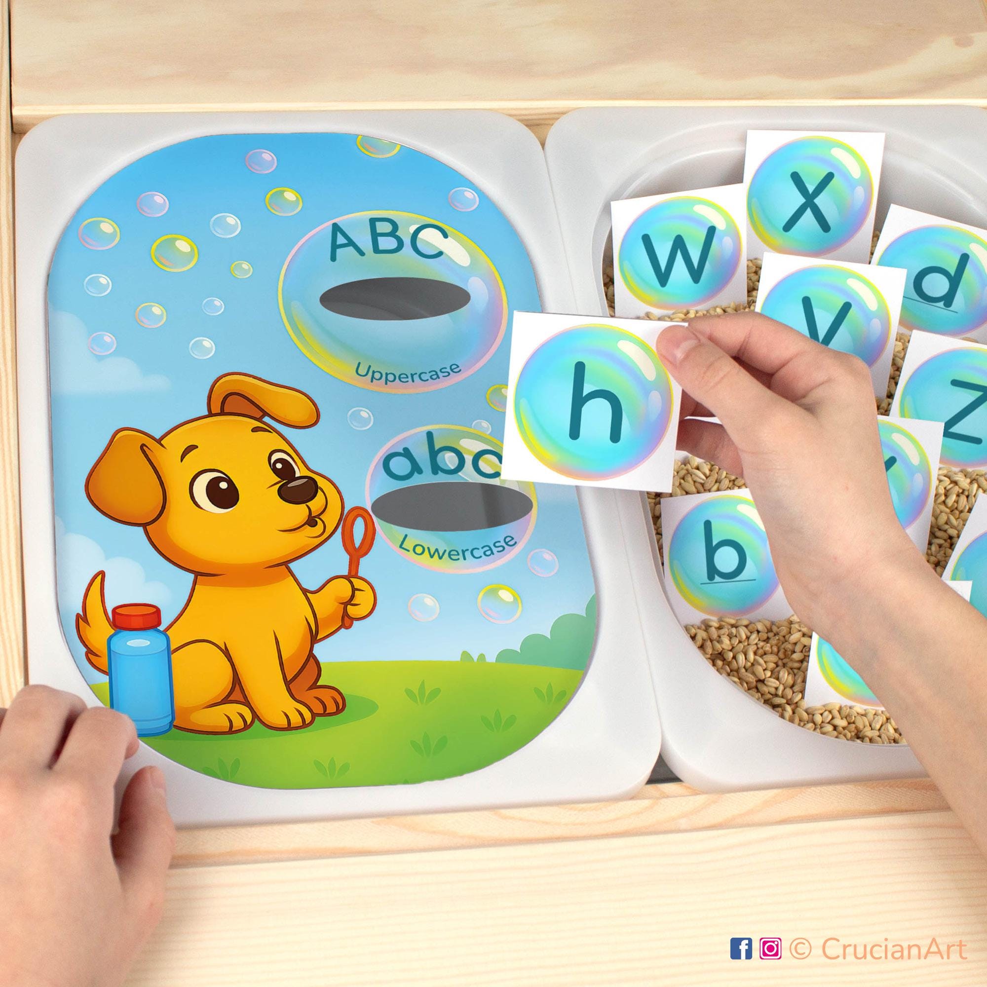 Bubble Sorting Alphabet Activity: Sort the Letters Flisat Insert ...