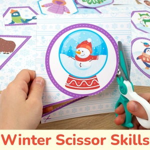 Winter-Scissor-Fähigkeiten-Aktivitäten: Homeschool-Ausdrucke, Halloween-Aktivitäten für Kinder, Kindergarten-Arbeitsblätter