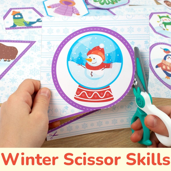 Winter Scissor Skills Activities: Homeschool Printables, Halloween Activities for Kids, Kindergarten Worksheets