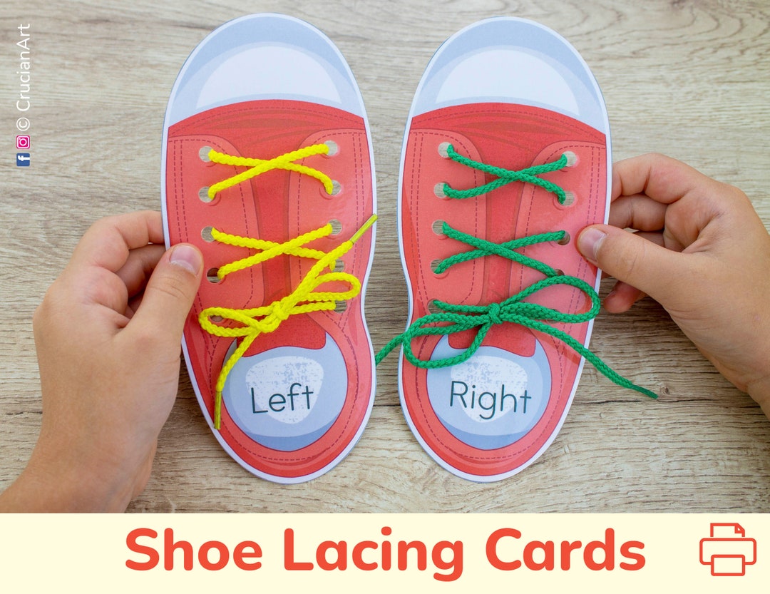 Shoe Lacing Cards. Printable I Can Tie My Shoes Tying Toy. Shoelaces Toddler, Preschool ...