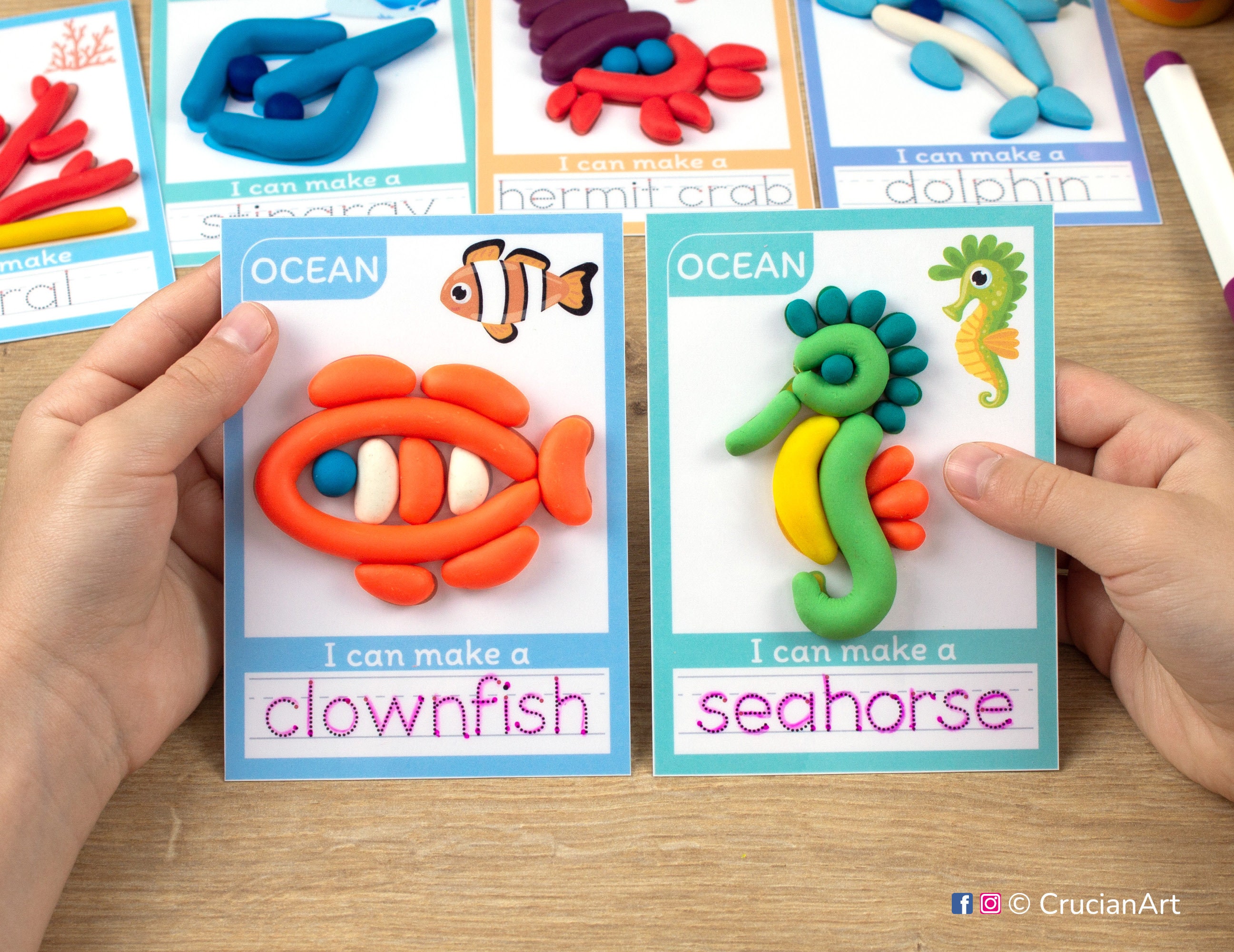 Ocean Animals Play Dough Mats Fine Motor Skills, Ocean Animals Playdough  Mats, Ocean Animals Playdoh