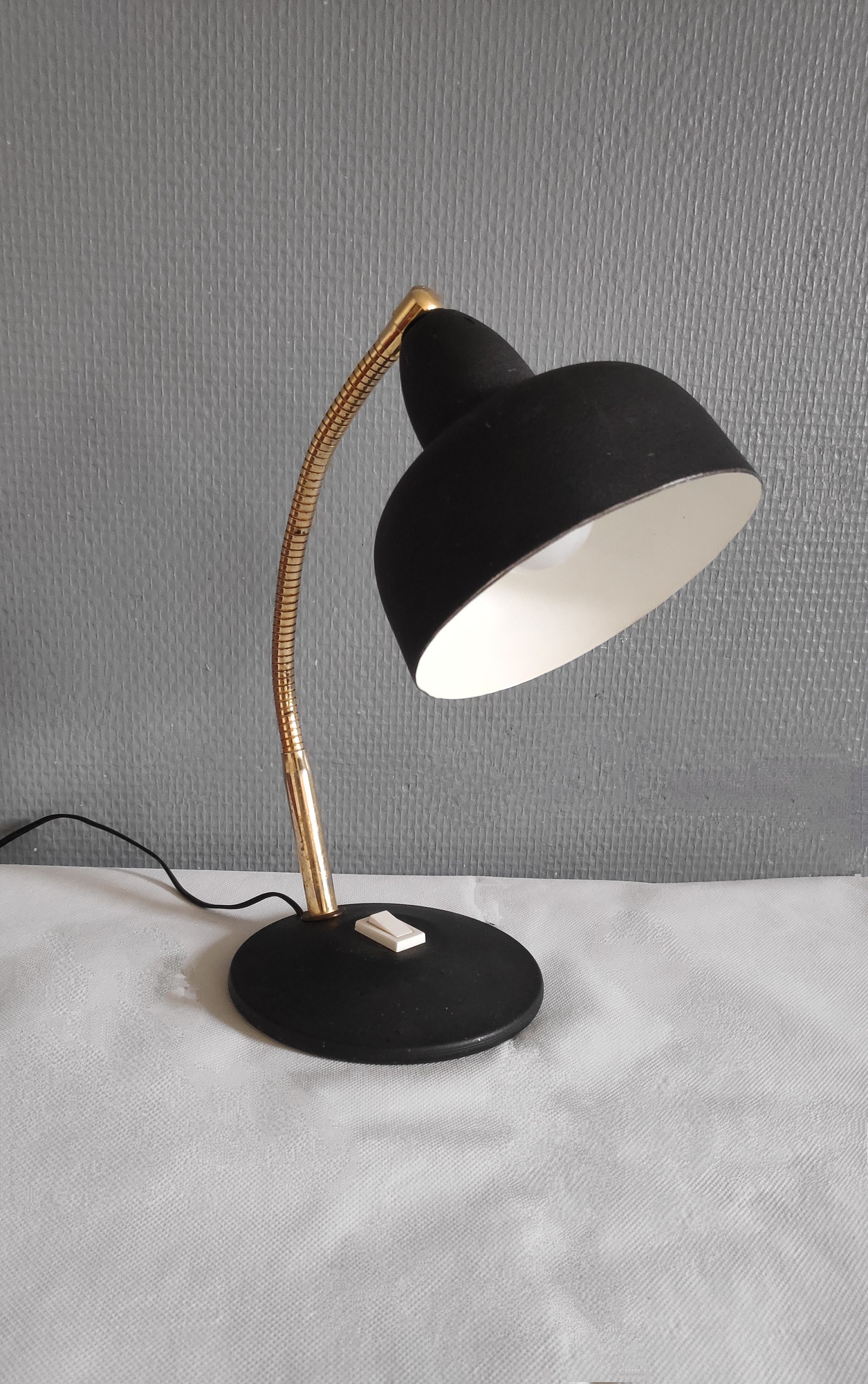 Lampe de Bureau Cocotte Noire et Dorée