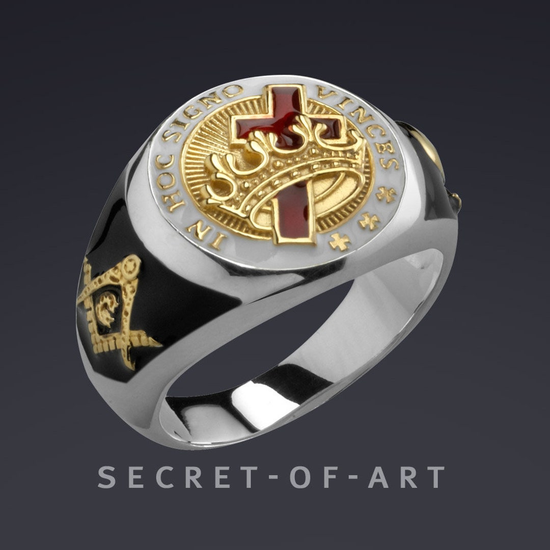 Knights Templar Ring, 925 Silver Masonic Ring, Templar Jewelry