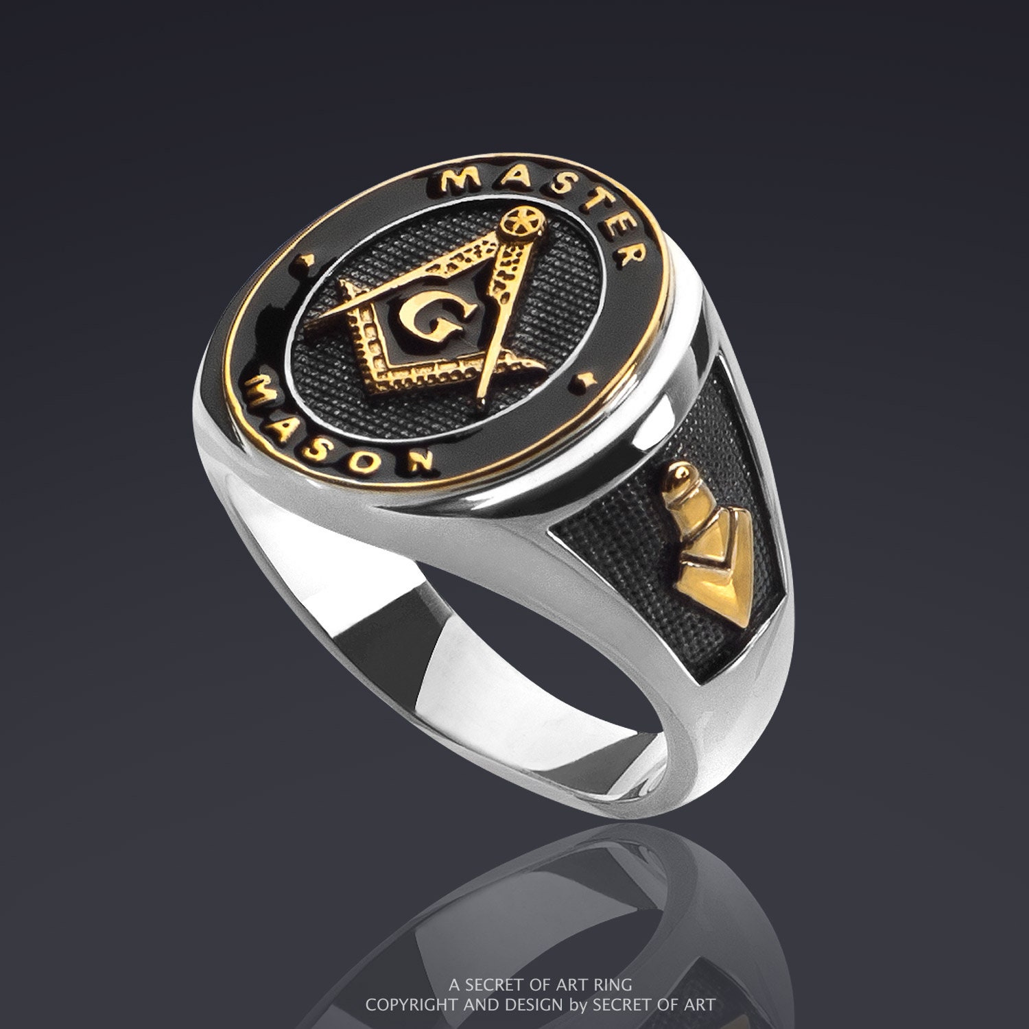 Masonic Ring Freemason Master Mason Signet Ring Jewelry Gift  Etsy