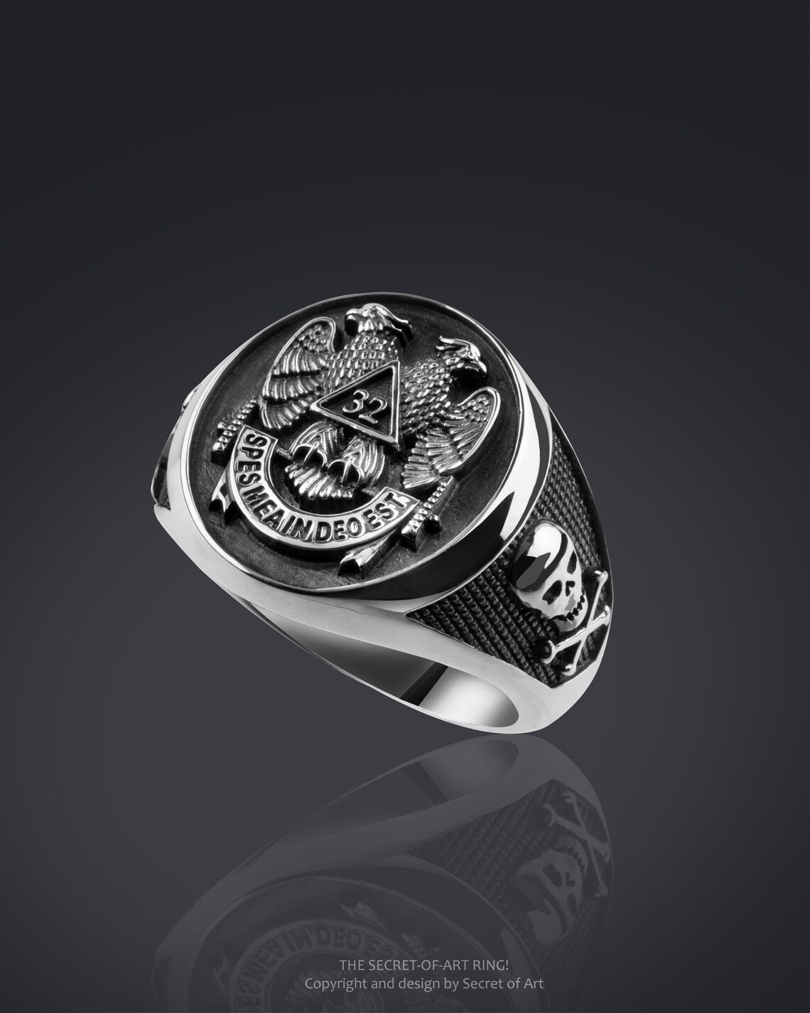 Masonic Ring AASR 32 Degree Master Mason Ring Jewelry Etsy