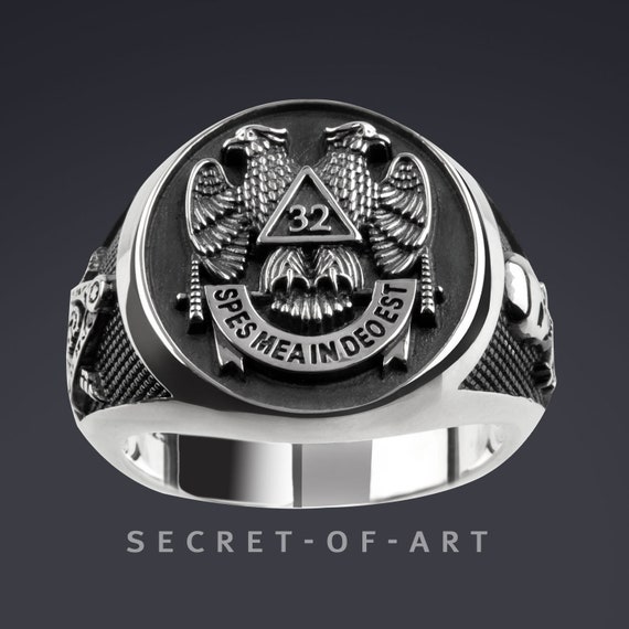 Masonic Ring AF AM Silver 925 Freemason Mason Masonry Jewelry Gift