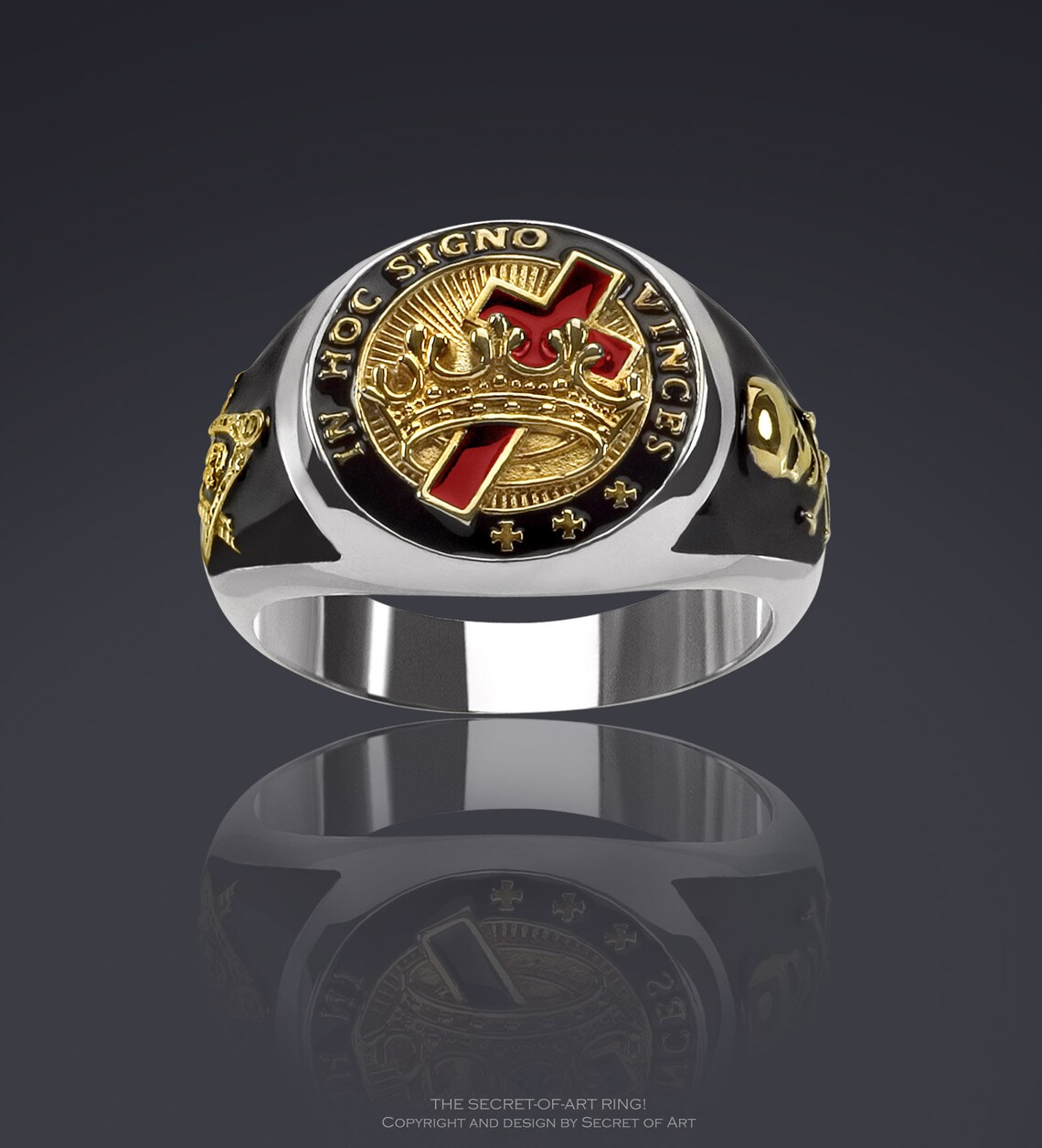 Knights Templar Ring Signet Ring Crusader Jewelry Gift in Hoc - Etsy