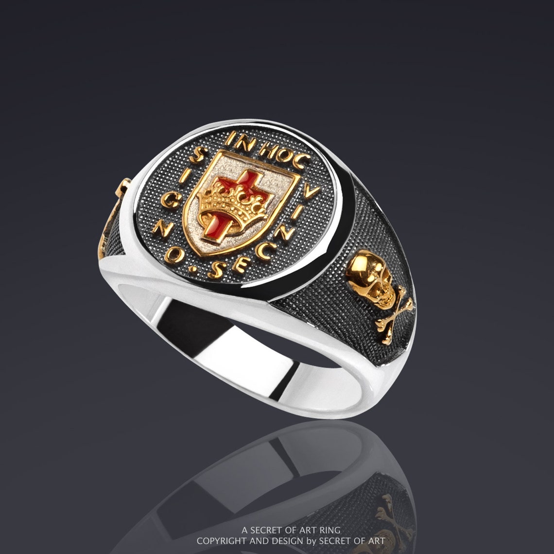 Knights Templar Ring Signet Ring Masonic Crusader Catholic - Etsy
