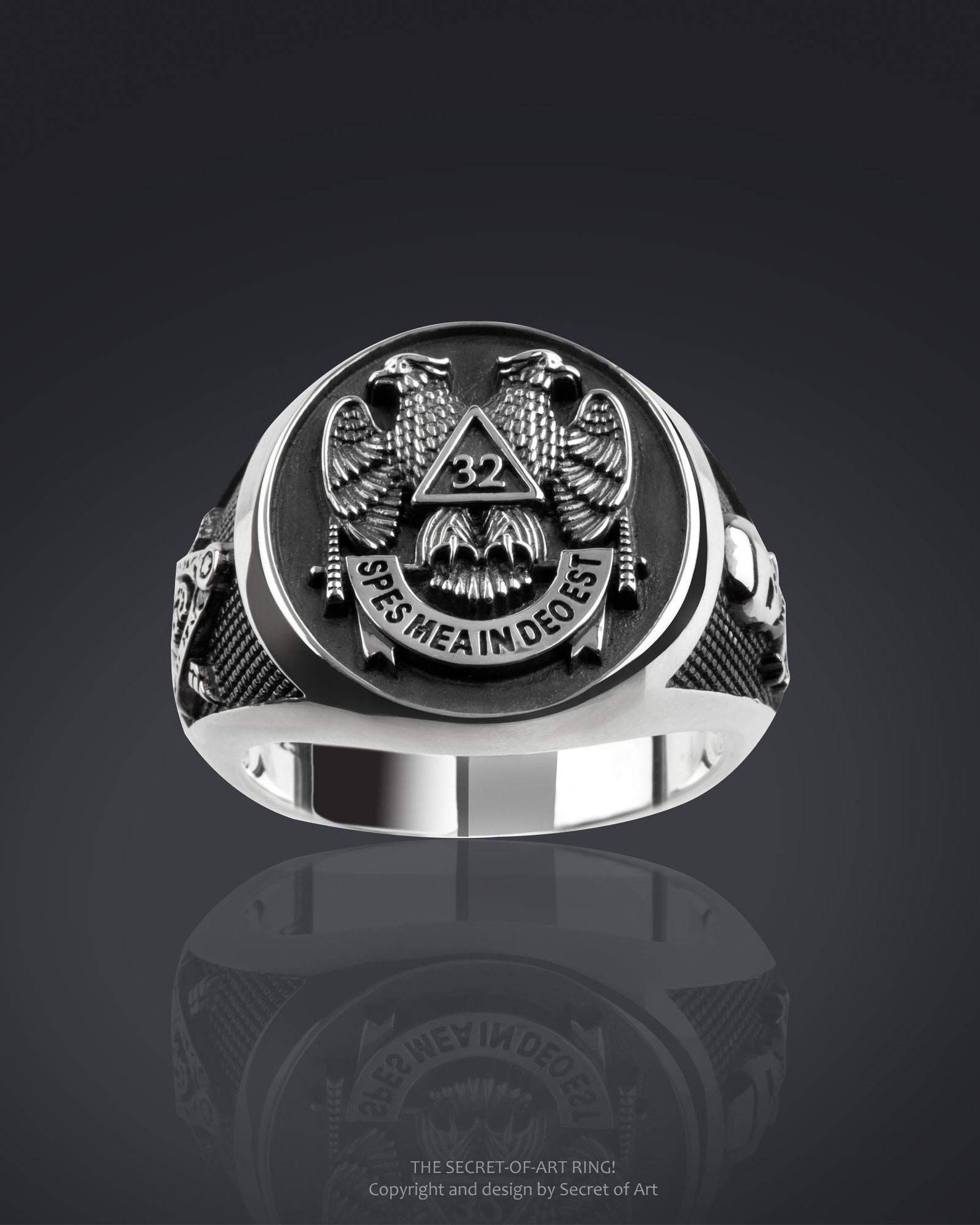 Masonic Ring AASR 32 Degree Master Mason Ring Jewelry Etsy