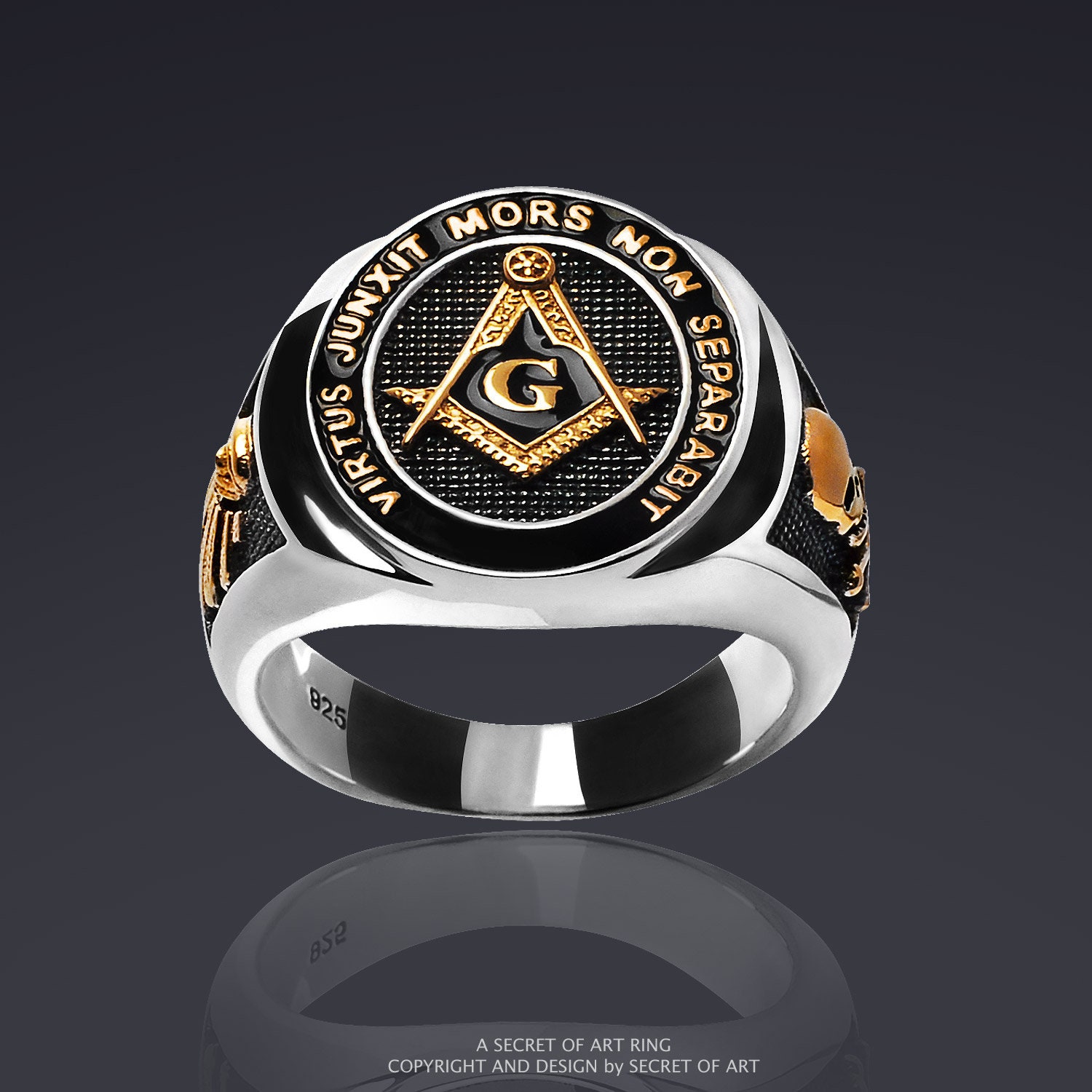 Masonic Ring Signet Ring Freemason Master Mason Freemasonry