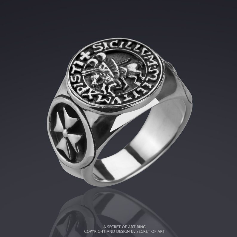 Knights Templar Ring Masonic Signet Ring Sterling Silver 925 | Etsy