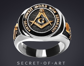 Masonic Freimaurer Ring aus Silber 925 Sterling Klassisch Blue Lodge Siegelring Masonic Freimaurer Ring aus Silber 925 Sterling Klassisch Blue Lodge Siegelring