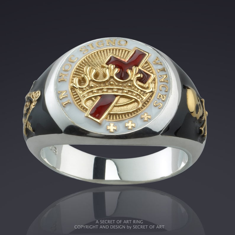 Knights Templar Ring 925 Silver Masonic Ring Templar - Etsy