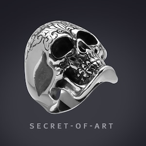 Skull Ring Skull Sieraden Halloween Cadeau Gotisch RVS Dias Los Muertos Noble Gigantische Punk Biker Piraat Memento Mori Vrijmetselaar