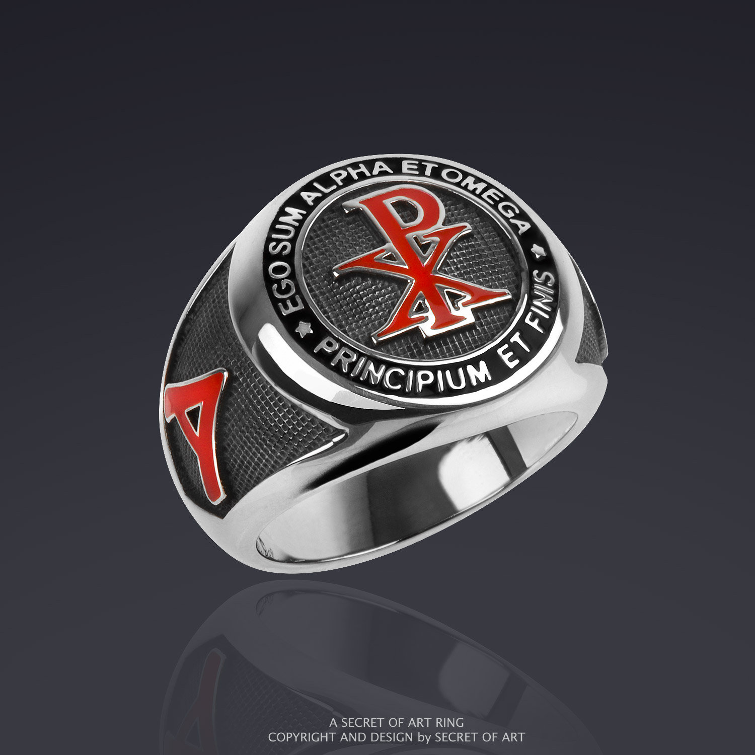 Chimo Rings Chi Rho Ring Chi-rho Signet Ring Jesus Alpha Omega Catholic Church ...