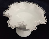 Vintage Fenton, Silvercrest, milk glass, compote bowl