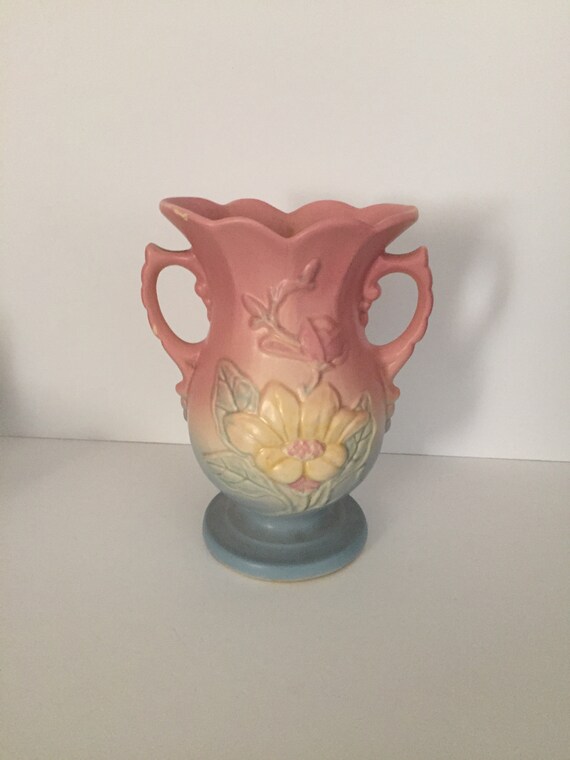 Vintage Hull Pottery Double Handle Magnolia Vase Etsy