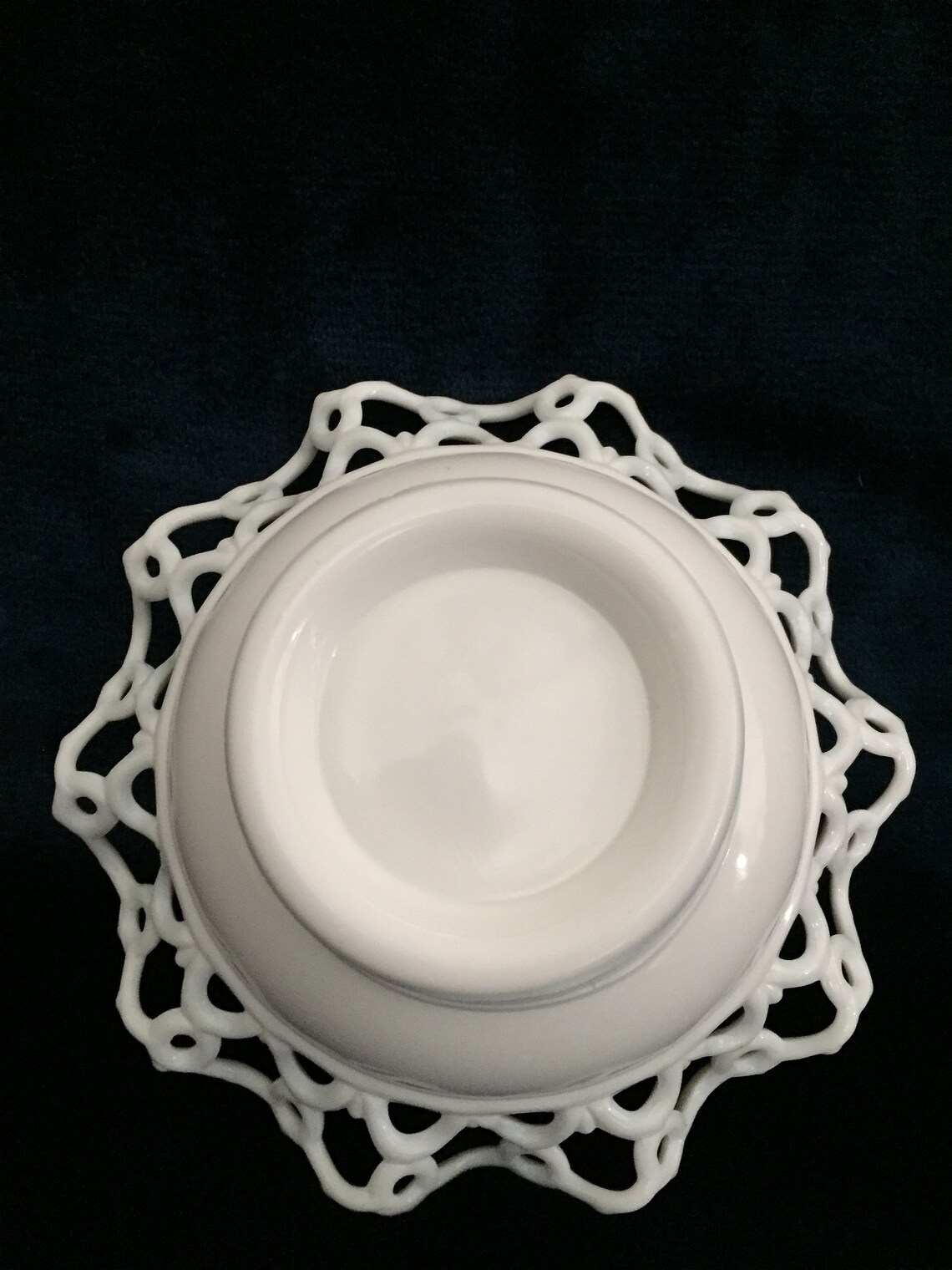 Vintage Atterbury Milk Glass Candle Bowl Etsy