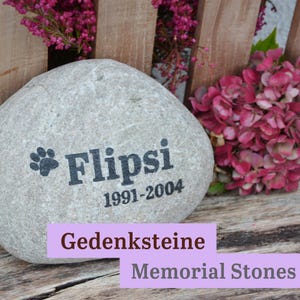 Personalized dog memorial stone I Gravestone cat with font selection I Personalized stone engraving as grave decoration I Urn stone pet