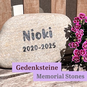 NEW memorial stones for pets - personalized engraving with motif & font selection on natural stone remembrance keepsake death dog cat cemetery