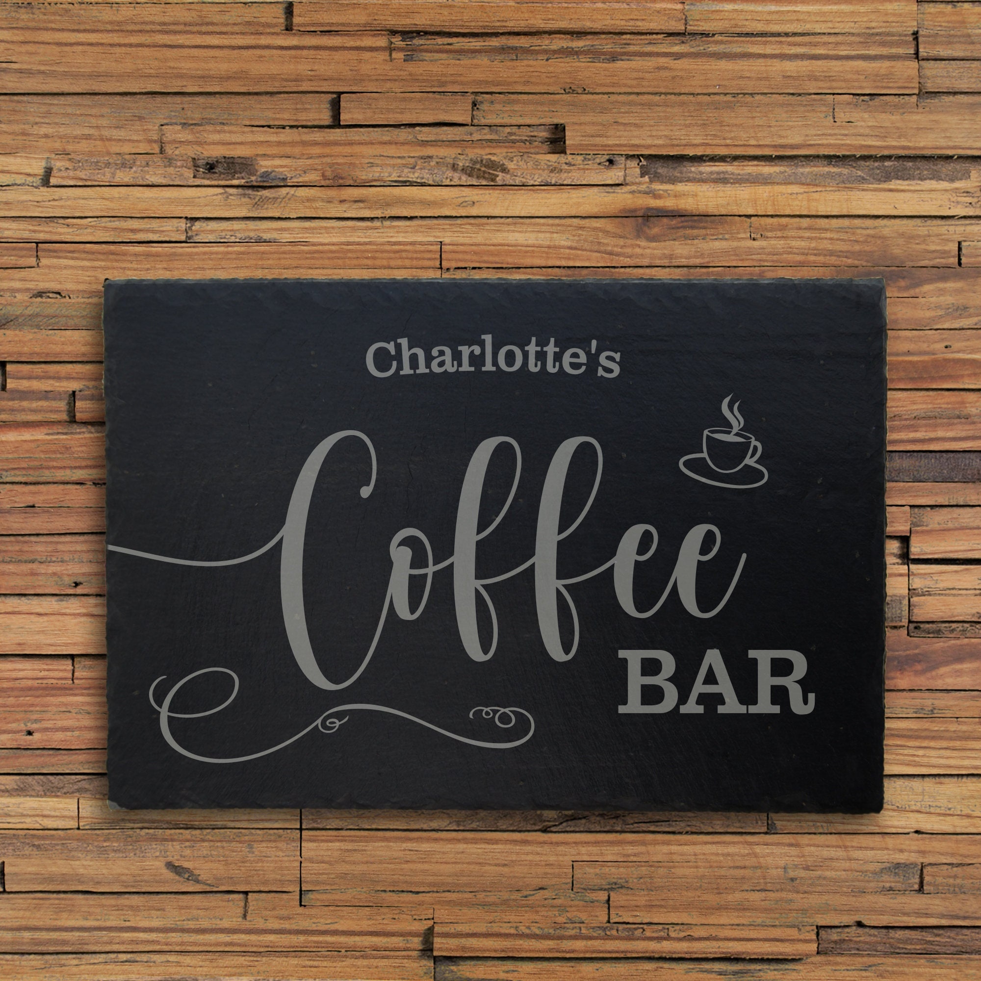 Panneau Décoratif Ardoise | L30xb20 Pour Le Coin Café Personnalisé avec Gravure Coffee Bar - Café Gi