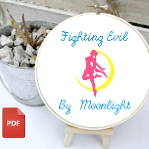 Sailor Moon Usagi Serena Cross Stitch Pattern PDF
