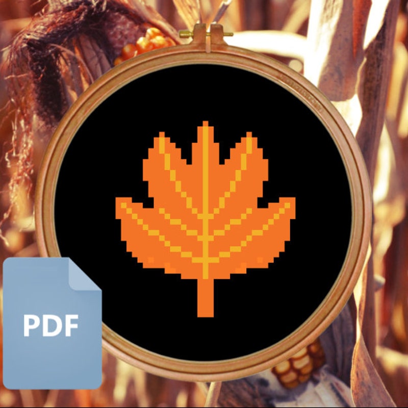 Leaf Cross Stitch Pattern - Etsy