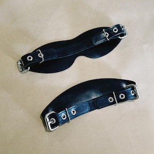 Heavyweight Latex Rubber Blindfold Mask & Gag Set with Buckle Closure