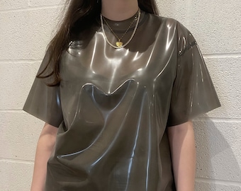 Latex T-shirt, Latex top, Latex T-shirt Op maat gemaakt in elke gewenste kleur