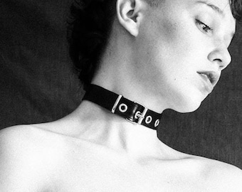 Latex Rubber choker collar with adjustable buckle closure