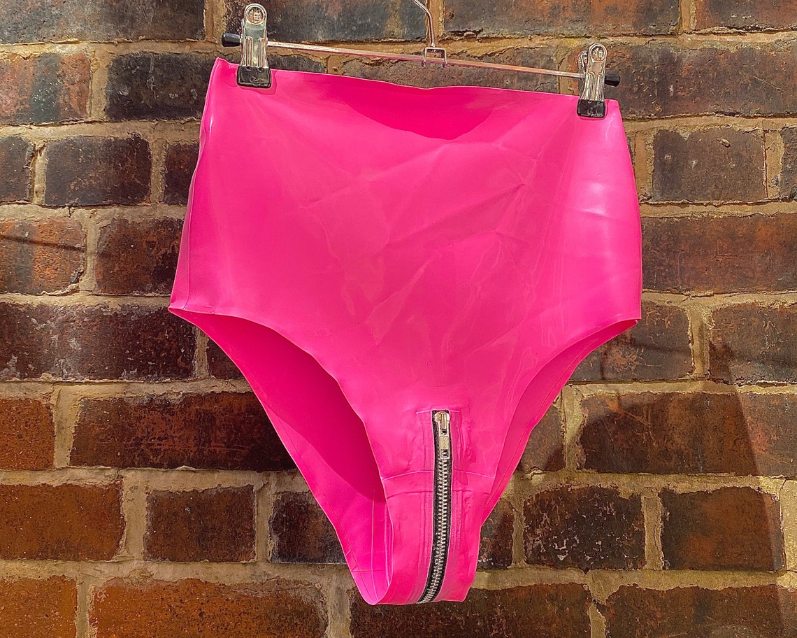 Latex Rubber High Waisted Knickers / Panties With Crotch Zip Etsy UK