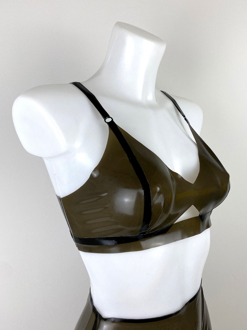 Custom Made Latex Rubber Triangle Bra With Cutout Etsy