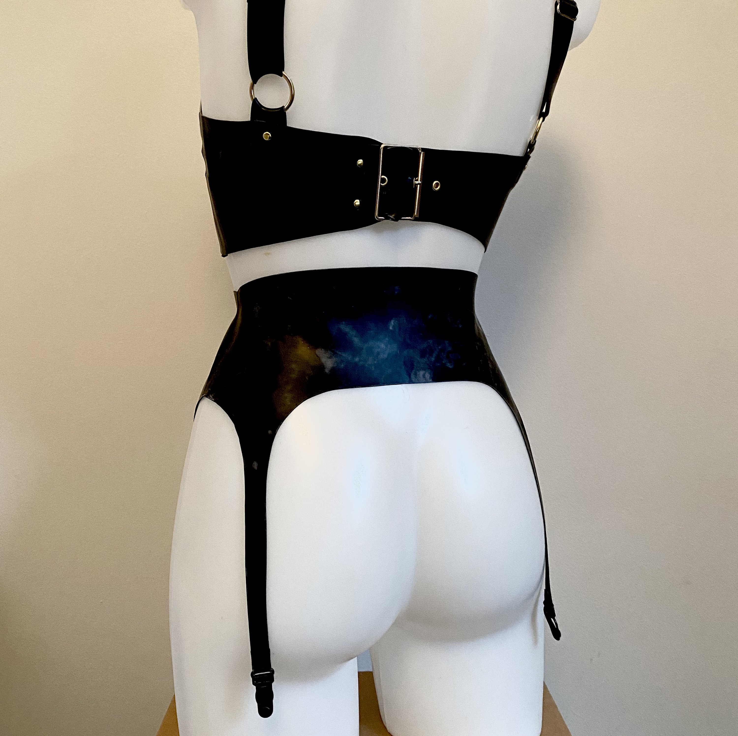 Custom made Latex Rubber Garter Belt with buckle closure in Etsy