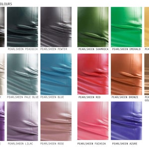 a color chart of different colors of leather