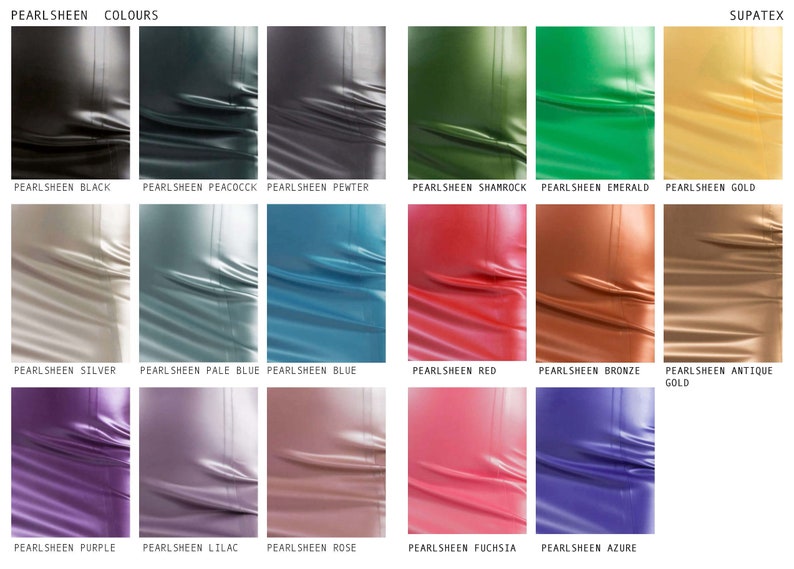 a color chart of different colors of leather