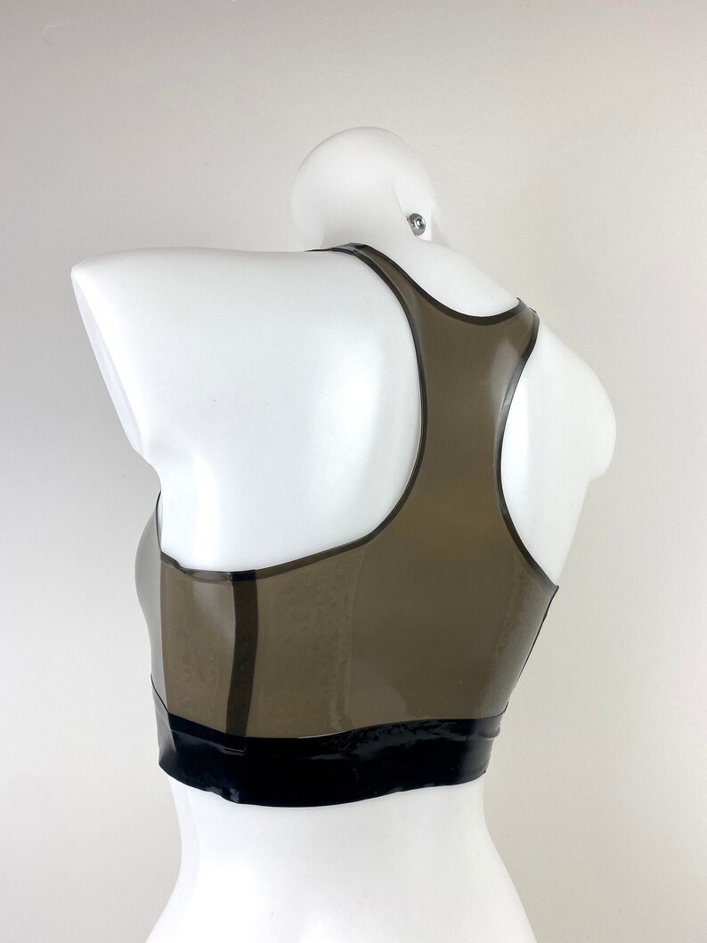Custom Made Latex Rubber Sports Style Bralet Bra With Band Etsy