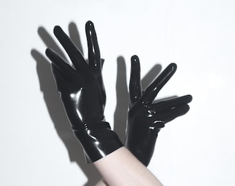 Black Latex Rubber Wrist Length Gloves