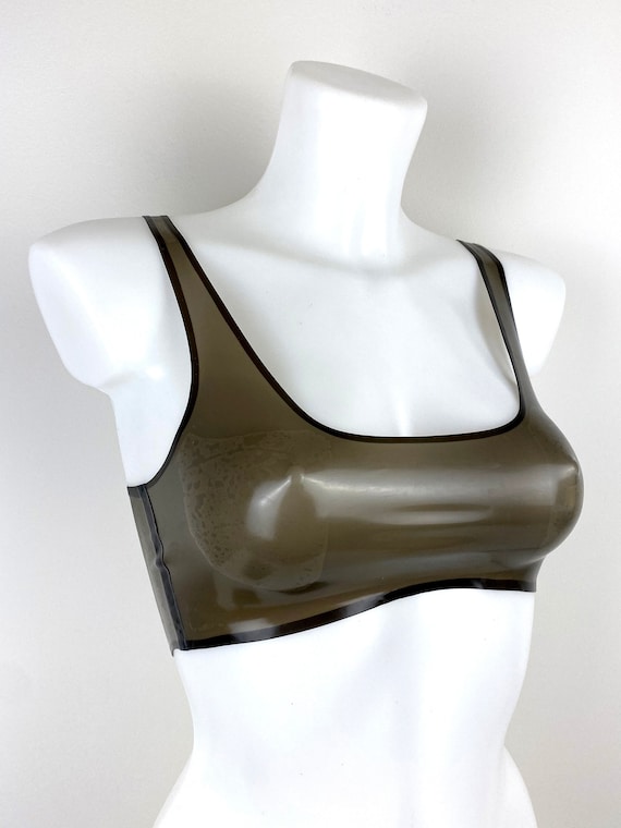 Custom Made Basic Latex Rubber Bralet Bra Crop Top With Low Etsy