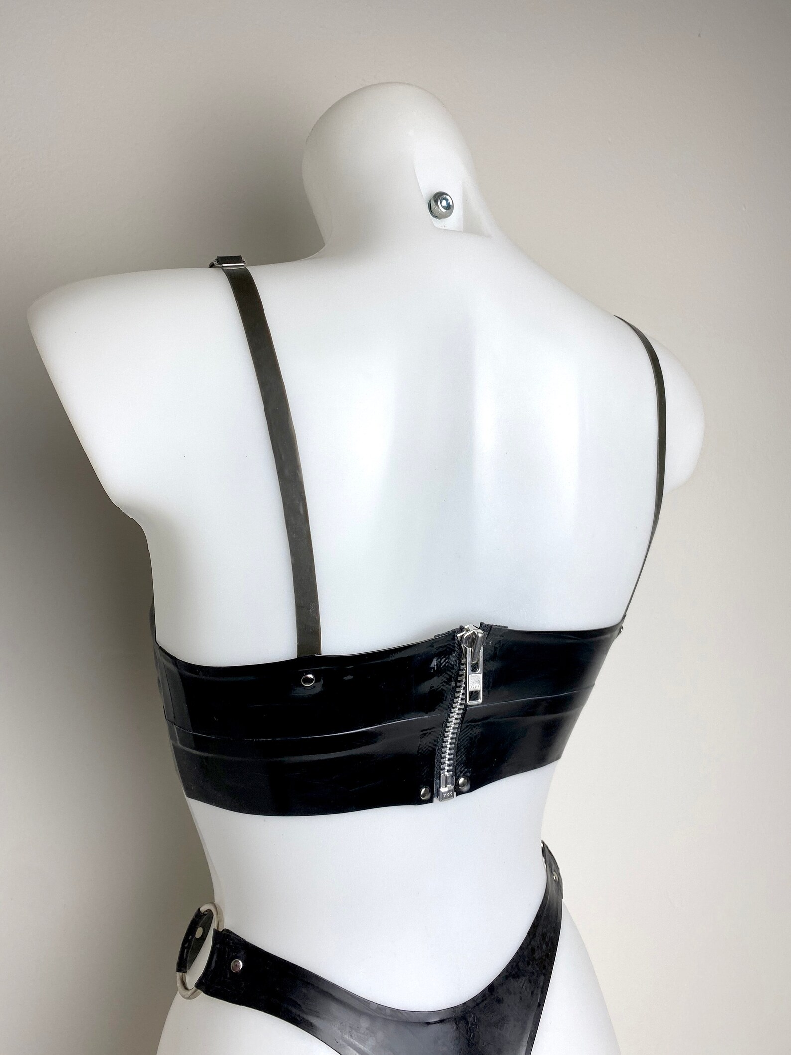 Custom Made Latex Rubber Bra With Studs and Silver Hardware in Etsy