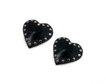 Latex Rubber Studded heart shaped Pasties/Nipple Covers