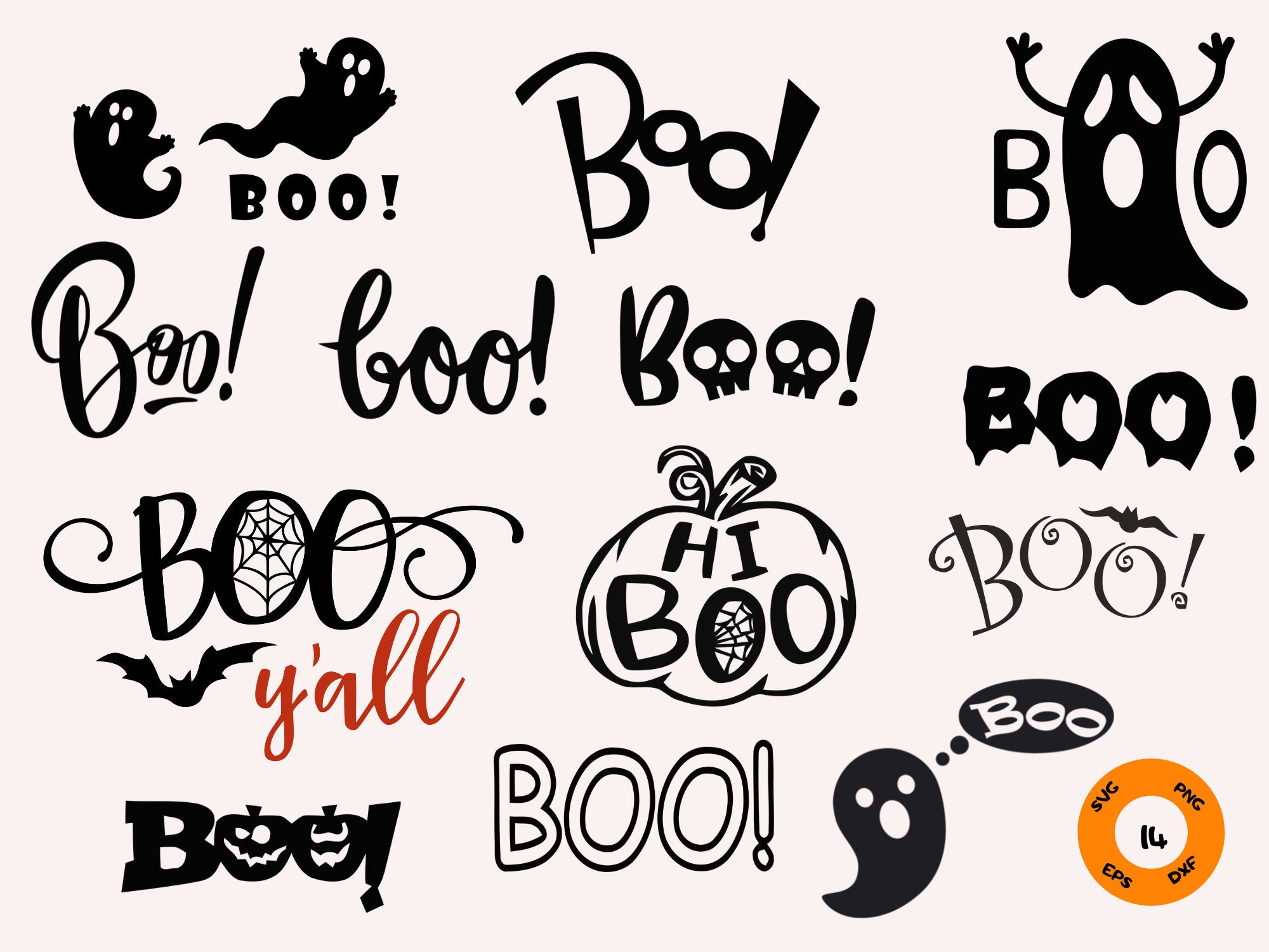 Boo Svg, Halloween Svg, Boo Silhouette Svg, Halloween Boo Svg ...
