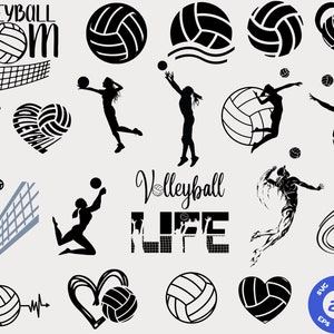 Volleyball svg, Sport svg , Volleyball Ball SVG , Volleyball Player SVG , Volleyball Heart SVG, Volleyball Design , Ball Svg, Silhouette