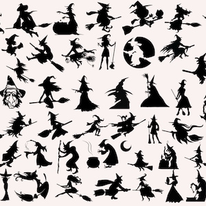 Witch SVG Bundle, Broomstick SVG, Witchcraft svg, Halloween Svg, Png, Svg Files for Cricut, Silhouette, cut files