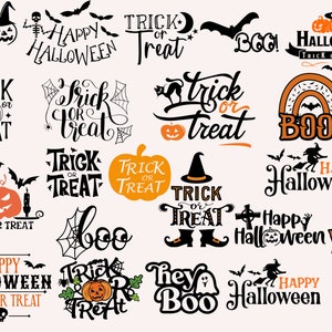 Trick or Treat SVG Bundle, Halloween Svg, boo svg, Happy Halloween, Png, Svg Files for Cricut, Silhouette