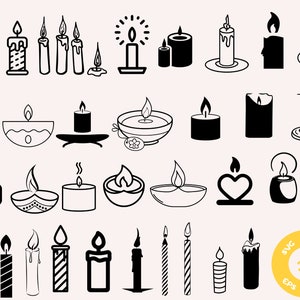 Candle SVG, Candle SVG Bundle, Candle Cricut, Candle Clipart, Candle Cut Files, Files for Cricut, Candle Vector, Birthday Candle Svg,Svg,Png