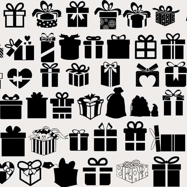 Presents Svg,  Gifts svg, Gift Box, Clipart, Gift Wrap, Christmas Present, Holiday Present, Birthday Present, Cricut, Silhouette, cut files