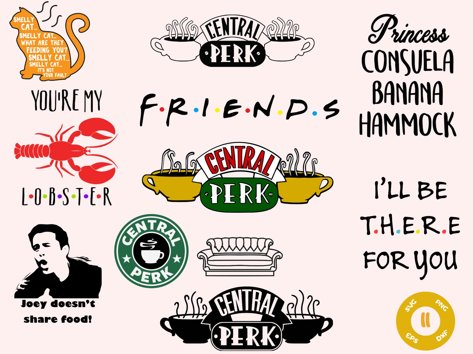 Friends svg friends tv series svg i will be there for you | Etsy