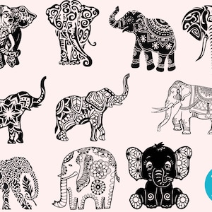 Olifant mandala SVG, olifant SVG, cutfiles, cricut dieren SVG, babyolifant